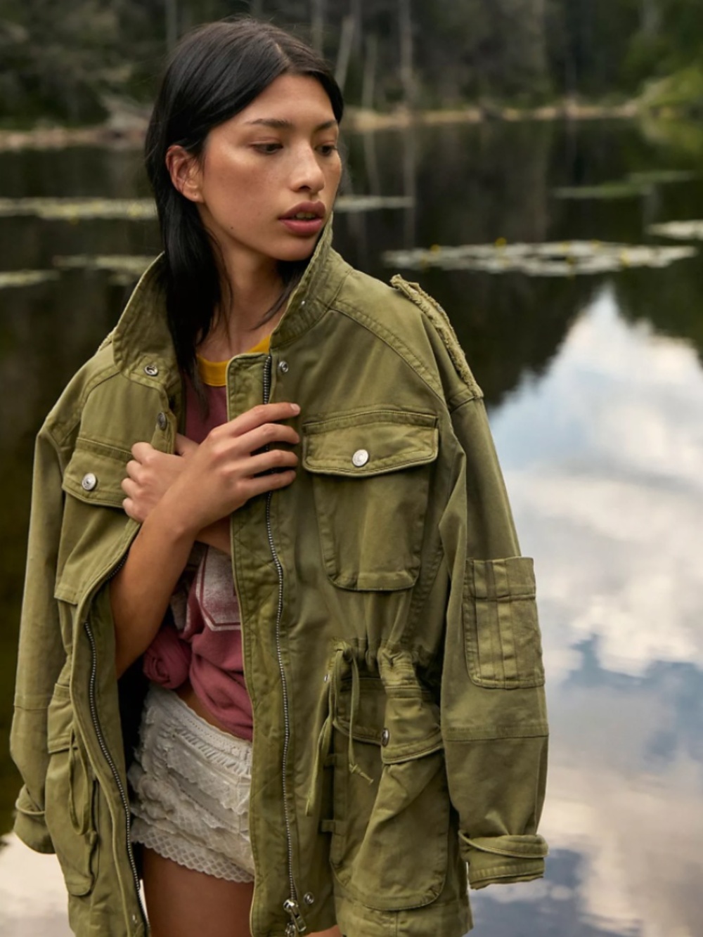 free people green utility jacket - Picture 3 of 9